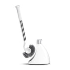 simplehuman Toilet Brush with Holder - Stiff Bristles, Drip-Free, Easy Store, Black Plastic, Stainless Steel Rod BT1084 - Damaged Box
