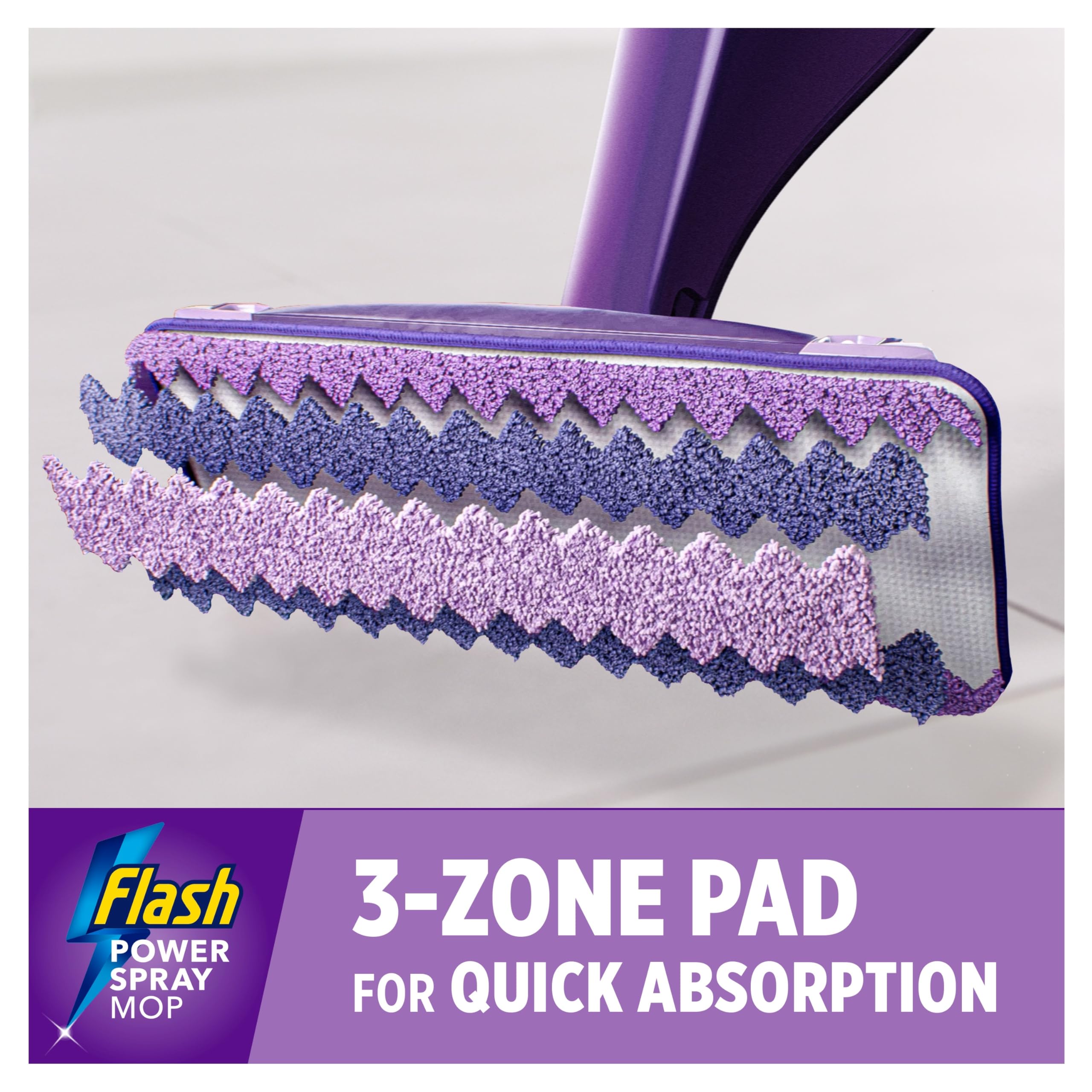 Flash Power Spray Mop Cleaner Starter Kit, 1 Washable, 17 Disposable Pads - Damaged Box