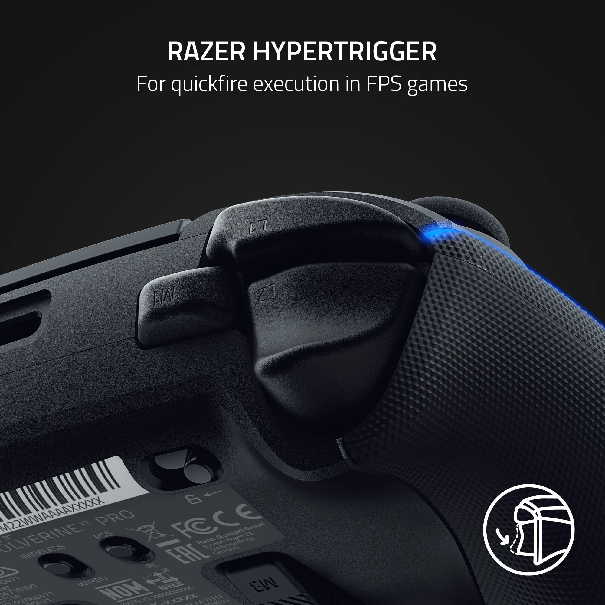 Razer Wolverine V2 Pro - Wireless Pro Gaming Controller for PS5 Consoles and PC (HyperSpeed Wireless, Mecha-Tactile Action Buttons, 8-Way Microswitch D-Pad, HyperTrigger) Black - Like New