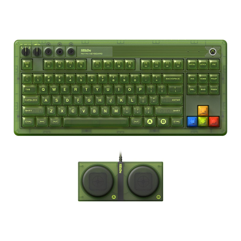 8Bitdo Retro 87 Mechanical Keyboard with RGB Backlight, Bluetooth/2.4G/USB-C Hot Swappable Wireless Gaming Keyboard for Windows and Android - Xbox Edition (Officially Licensed) - QWERTY US Layout - Like New