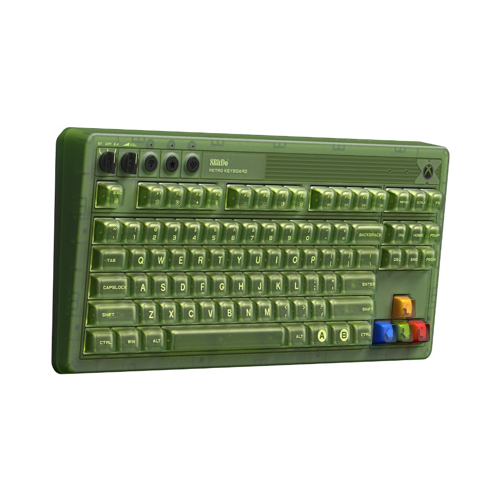 8Bitdo Retro 87 Mechanical Keyboard with RGB Backlight, Bluetooth/2.4G/USB-C Hot Swappable Wireless Gaming Keyboard for Windows and Android - Xbox Edition (Officially Licensed) - QWERTY US Layout - Like New