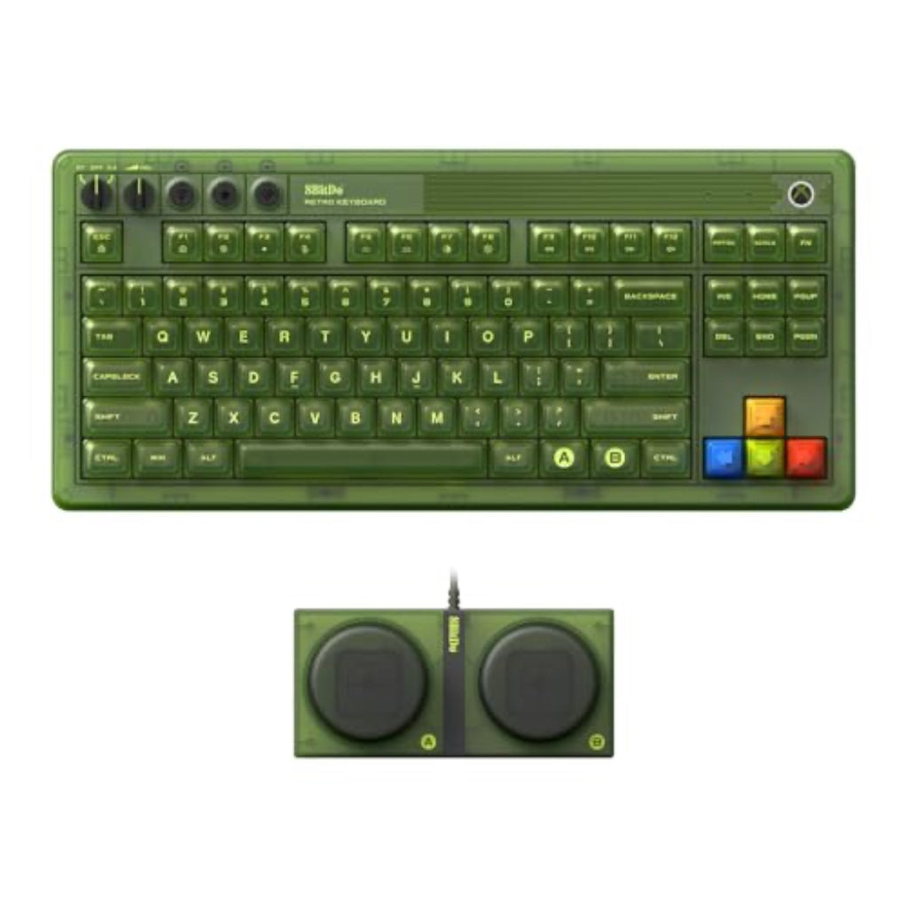 8Bitdo Retro 87 Mechanical Keyboard with RGB Backlight, Bluetooth/2.4G/USB-C Hot Swappable Wireless Gaming Keyboard for Windows and Android - Xbox Edition (Officially Licensed) - QWERTY US Layout - Like New
