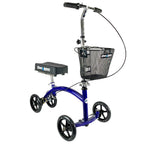 KneeRover Deluxe Steerable Knee Walker Scooter - Blue Heavy Duty Knee Cycle for Adults, Foot Surgery, Broken Ankle, Leg Injuries - Damaged Box