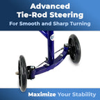 KneeRover Deluxe Steerable Knee Walker Scooter - Blue Heavy Duty Knee Cycle for Adults, Foot Surgery, Broken Ankle, Leg Injuries - Damaged Box