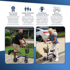 KneeRover Deluxe Steerable Knee Walker Scooter - Blue Heavy Duty Knee Cycle for Adults, Foot Surgery, Broken Ankle, Leg Injuries - Damaged Box