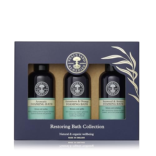 Neal's Yard Remedies Restoring Bath Scents Collection, Gift Set of Bath Soak with Essential Oils, Vegan & Cruelty-Free, Pack of 3 - Damaged Box