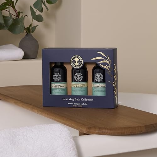 Neal's Yard Remedies Restoring Bath Scents Collection, Gift Set of Bath Soak with Essential Oils, Vegan & Cruelty-Free, Pack of 3 - Damaged Box