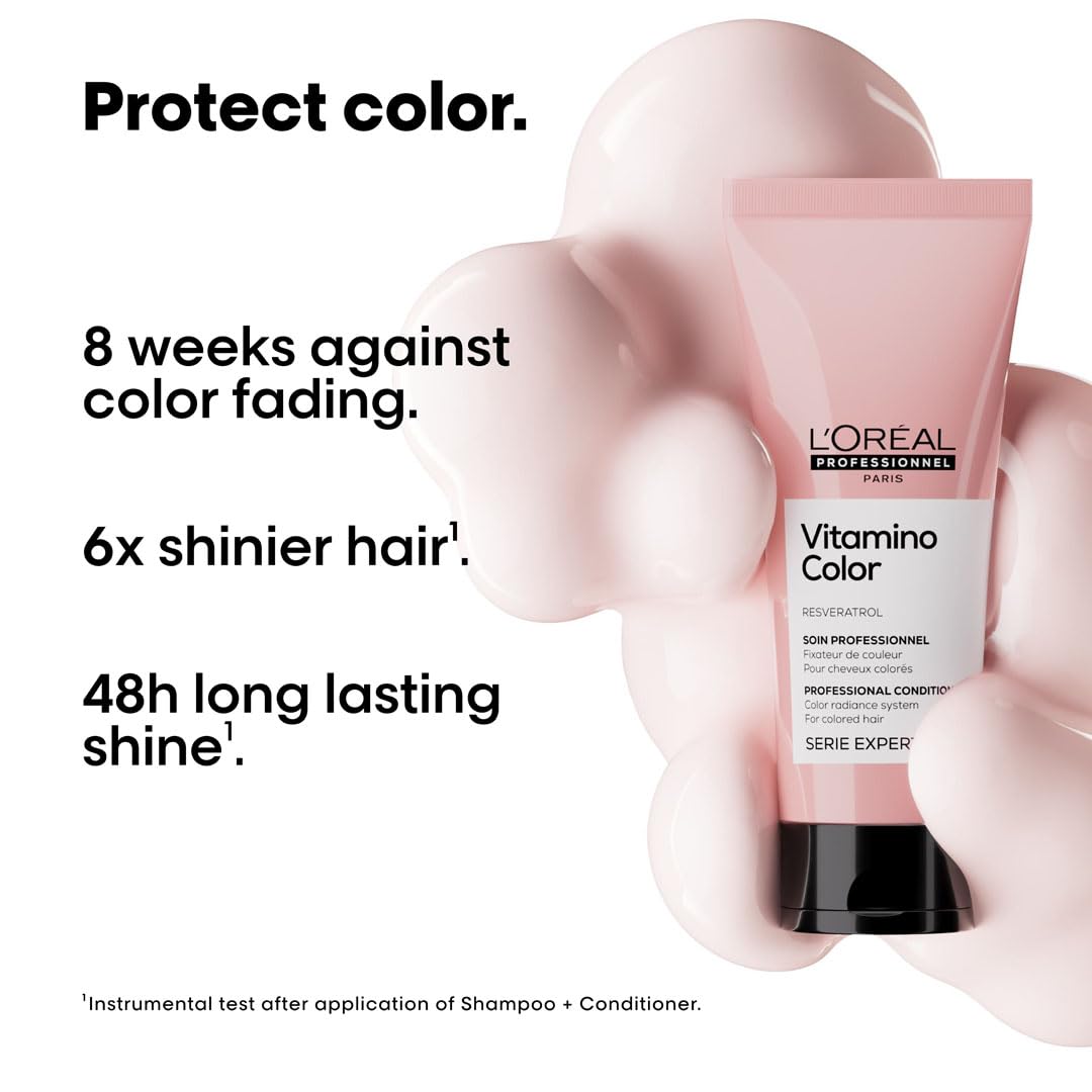 L'Or'eal Professionnel Vitamino Color Conditioner 200ml, Colour Protection and Shinier Hair, Soft & Protected Hair, For Coloured Hair 200ml - New