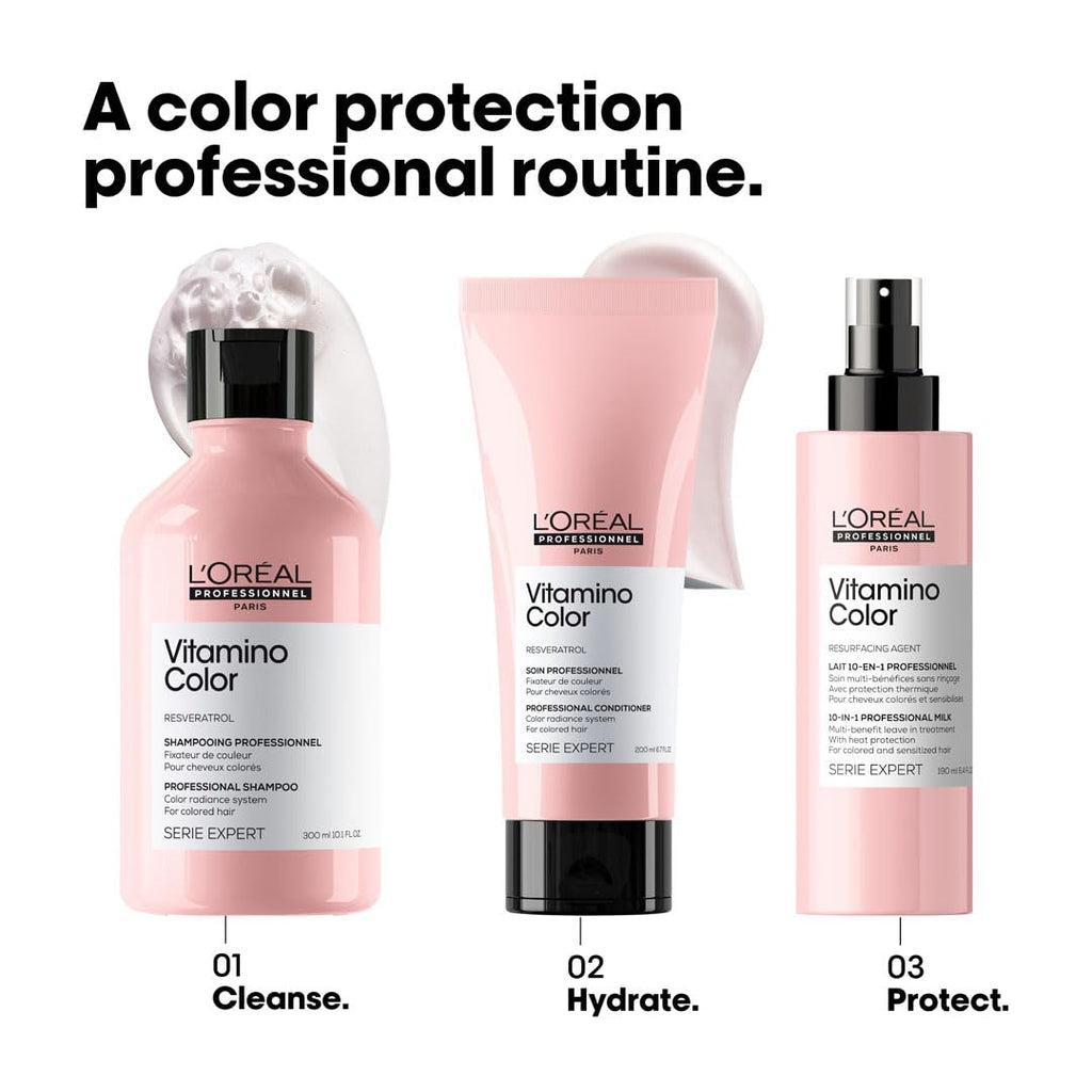 L'Or'eal Professionnel Vitamino Color Conditioner 200ml, Colour Protection and Shinier Hair, Soft & Protected Hair, For Coloured Hair 200ml - New