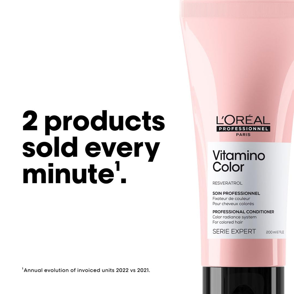 L'Or'eal Professionnel Vitamino Color Conditioner 200ml, Colour Protection and Shinier Hair, Soft & Protected Hair, For Coloured Hair 200ml - New
