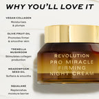 Revolution Pro, Miracle Vegan Collagen Night Cream, Hydrating Moisturiser, Vegan Collagen & Squalane To Firm & Smooth Skin, Vegan & Cruelty-Free, 50ml - Damaged Box
