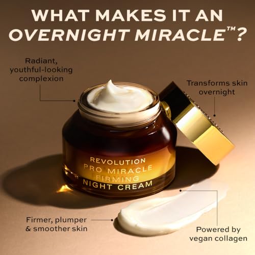 Revolution Pro, Miracle Vegan Collagen Night Cream, Hydrating Moisturiser, Vegan Collagen & Squalane To Firm & Smooth Skin, Vegan & Cruelty-Free, 50ml - Damaged Box