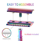 Bambaw Double Edge Safety Razor Men, Metal Single Blade Razor for Men, Manual Shave with Balanced Weight for Full Control, Plastic Fee and Reusable, No Blade Included (Rainbow) - New