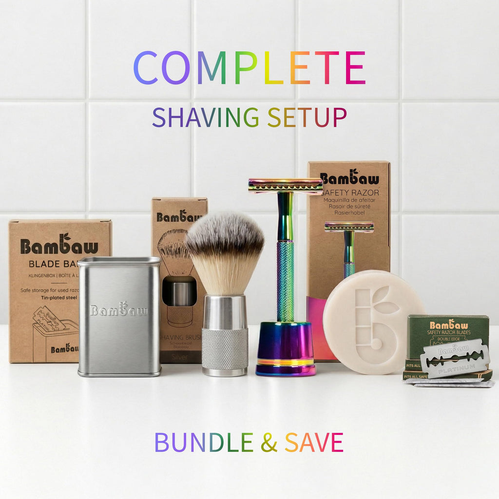 Bambaw Double Edge Safety Razor Men, Metal Single Blade Razor for Men, Manual Shave with Balanced Weight for Full Control, Plastic Fee and Reusable, No Blade Included (Rainbow) - New