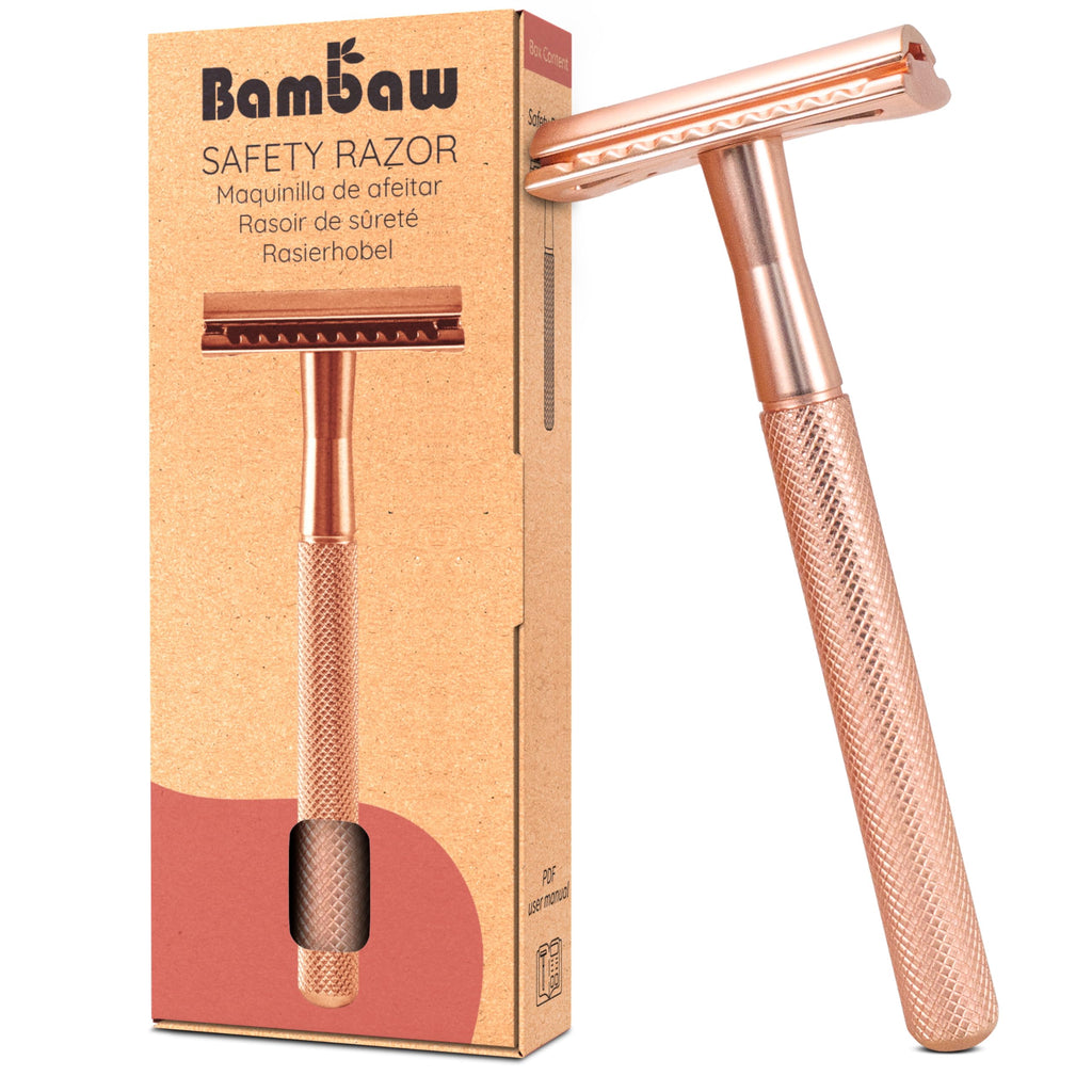 Bambaw Double Edge Safety Razor Men, Metal Single Blade Razor for Men, Manual Shave with Balanced Weight for Full Control, Plastic Fee and Reusable, No Blade Included (Rainbow) - New