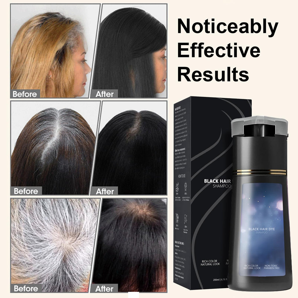 Hair Dye Shampoo, Dark Brown Instant Dye Shampoo, Hair Colour Shampoo for Grey Hair, 3 in 1 Semi Permanent Hair Dye Anti Grey, Temporary Hair Dye(Dark Brown) - New - BBE 12/2028