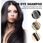 Hair Dye Shampoo, Dark Brown Instant Dye Shampoo, Hair Colour Shampoo for Grey Hair, 3 in 1 Semi Permanent Hair Dye Anti Grey, Temporary Hair Dye(Dark Brown) - New - BBE 12/2028
