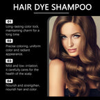 Hair Dye Shampoo, Dark Brown Instant Dye Shampoo, Hair Colour Shampoo for Grey Hair, 3 in 1 Semi Permanent Hair Dye Anti Grey, Temporary Hair Dye(Dark Brown) - New - BBE 12/2028