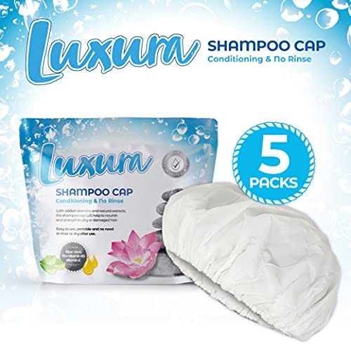 Pack of 5, Luxura Shampoo Cap, Conditioning, No Rinse - Damaged Box