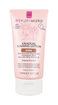 Brushworks Gradual Tanning Lotion Dark 150ml - Gradual Tan for a Radiant Sun Kissed Glow, Lightweight, Fast-Absorbing Self Tan with Skincare Ingredients, Tropical Scented, Vegan & Cruelty Free - New