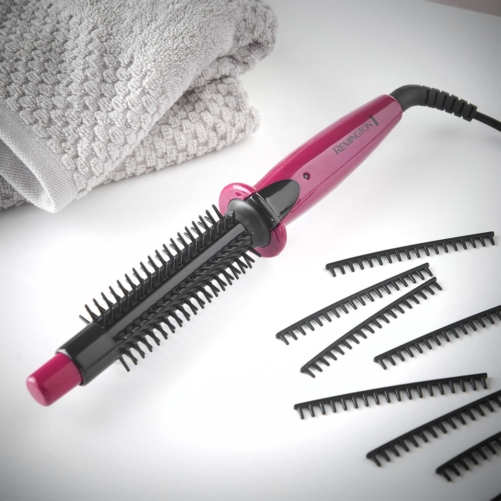 Remington Flexibrush Steam Hair Styler for Short or Long Hair (Creates Waves, Curls & Body, Steam Function for Gentle Styling, Ceramic Coating for Even Heat, Curl Release, 60 Second Heat Up) CB4N - Damaged Box