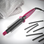 Remington Flexibrush Steam Hair Styler for Short or Long Hair (Creates Waves, Curls & Body, Steam Function for Gentle Styling, Ceramic Coating for Even Heat, Curl Release, 60 Second Heat Up) CB4N - Damaged Box