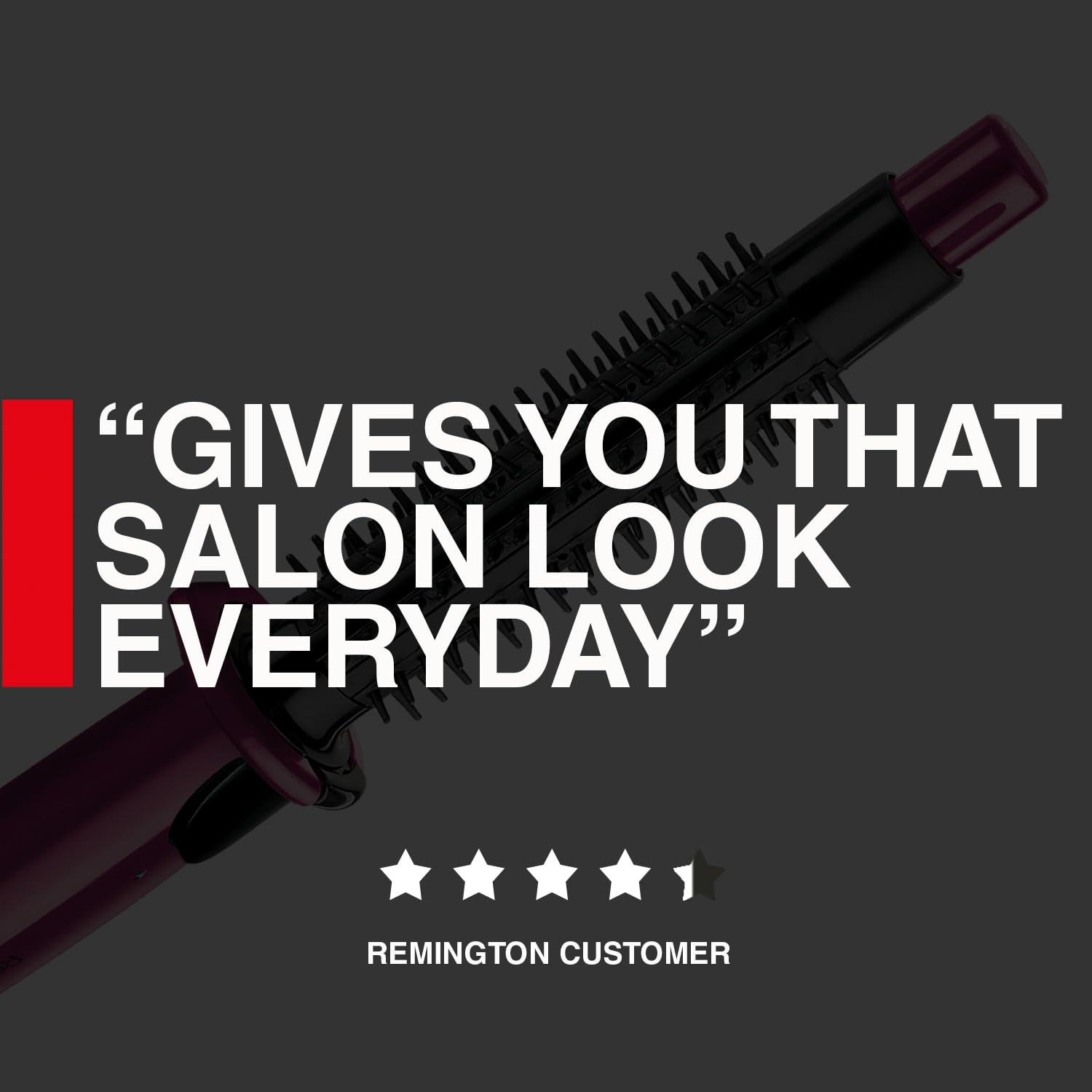 Remington Flexibrush Steam Hair Styler for Short or Long Hair (Creates Waves, Curls & Body, Steam Function for Gentle Styling, Ceramic Coating for Even Heat, Curl Release, 60 Second Heat Up) CB4N - Damaged Box