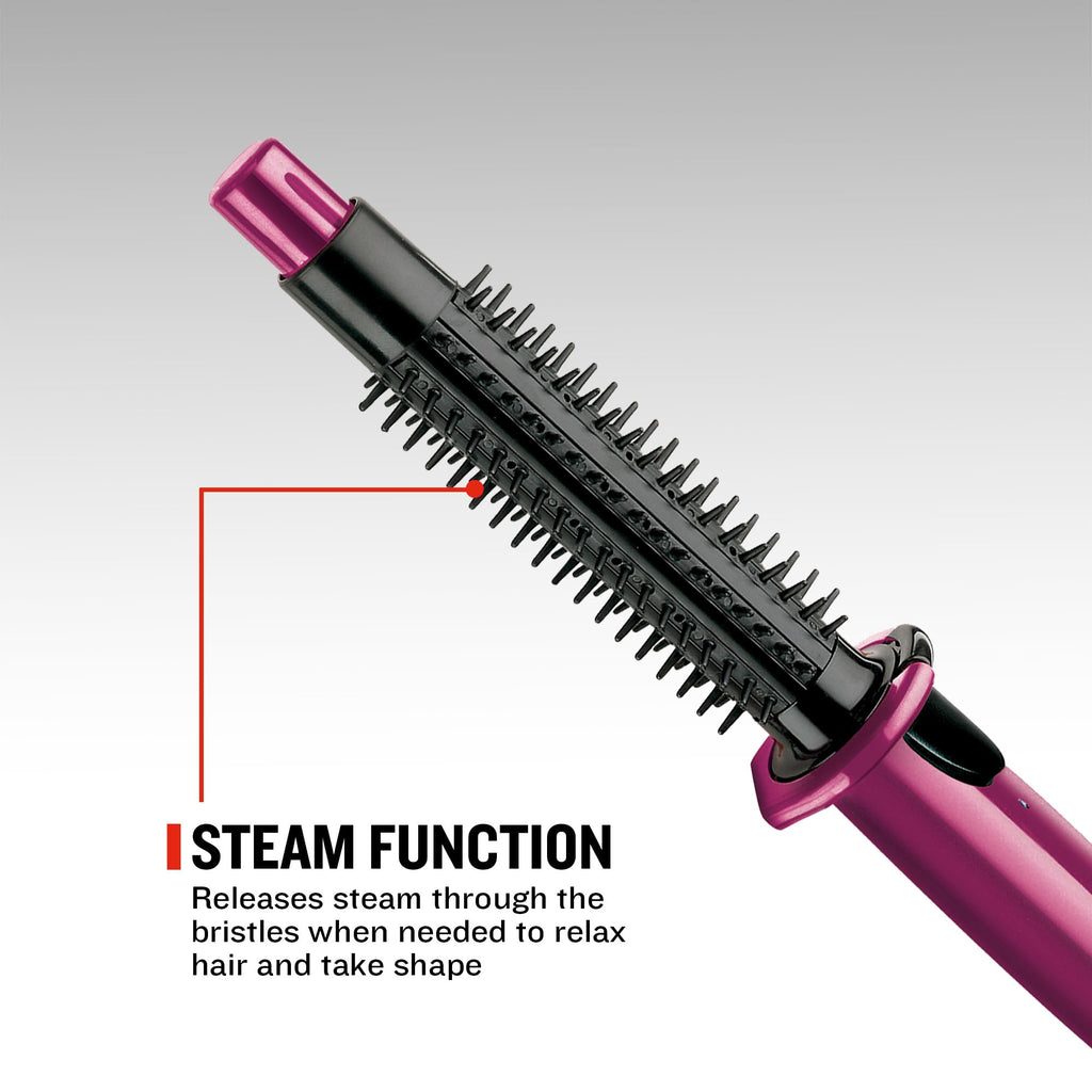Remington Flexibrush Steam Hair Styler for Short or Long Hair (Creates Waves, Curls & Body, Steam Function for Gentle Styling, Ceramic Coating for Even Heat, Curl Release, 60 Second Heat Up) CB4N - Damaged Box