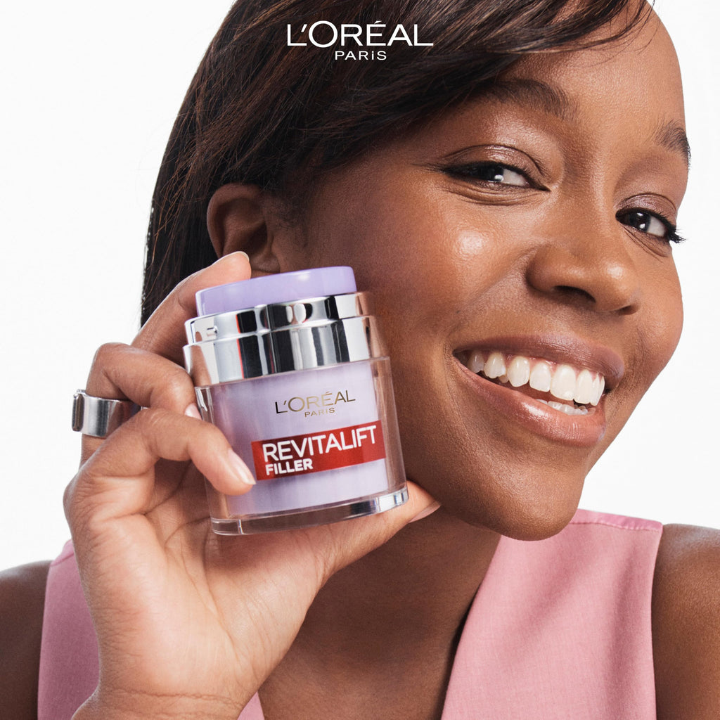 L'Or'eal Paris Face Moisturiser, Revitalift Filler Plumping Water Cream, Lightweight Face Cream with Micro-Epidermic Hyaluronic Acid, Multi-Layer Skin Hydration, Smooths & Re-Plumps Wrinkles, 50ml - Damaged Box