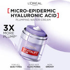 L'Or'eal Paris Face Moisturiser, Revitalift Filler Plumping Water Cream, Lightweight Face Cream with Micro-Epidermic Hyaluronic Acid, Multi-Layer Skin Hydration, Smooths & Re-Plumps Wrinkles, 50ml - Damaged Box