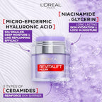 L'Or'eal Paris Face Moisturiser, Revitalift Filler Plumping Water Cream, Lightweight Face Cream with Micro-Epidermic Hyaluronic Acid, Multi-Layer Skin Hydration, Smooths & Re-Plumps Wrinkles, 50ml - Damaged Box