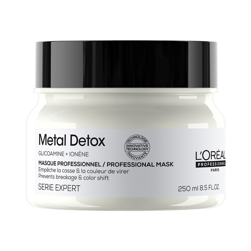L'Or'eal Professionnel Metal Detox Hair Mask 250ml, Prevent Breakage & Colour Fade from Hard Water, Moisturising Conditioner Treatment for Smooth, Shiny Hair, Prevent Damaged Hair - New