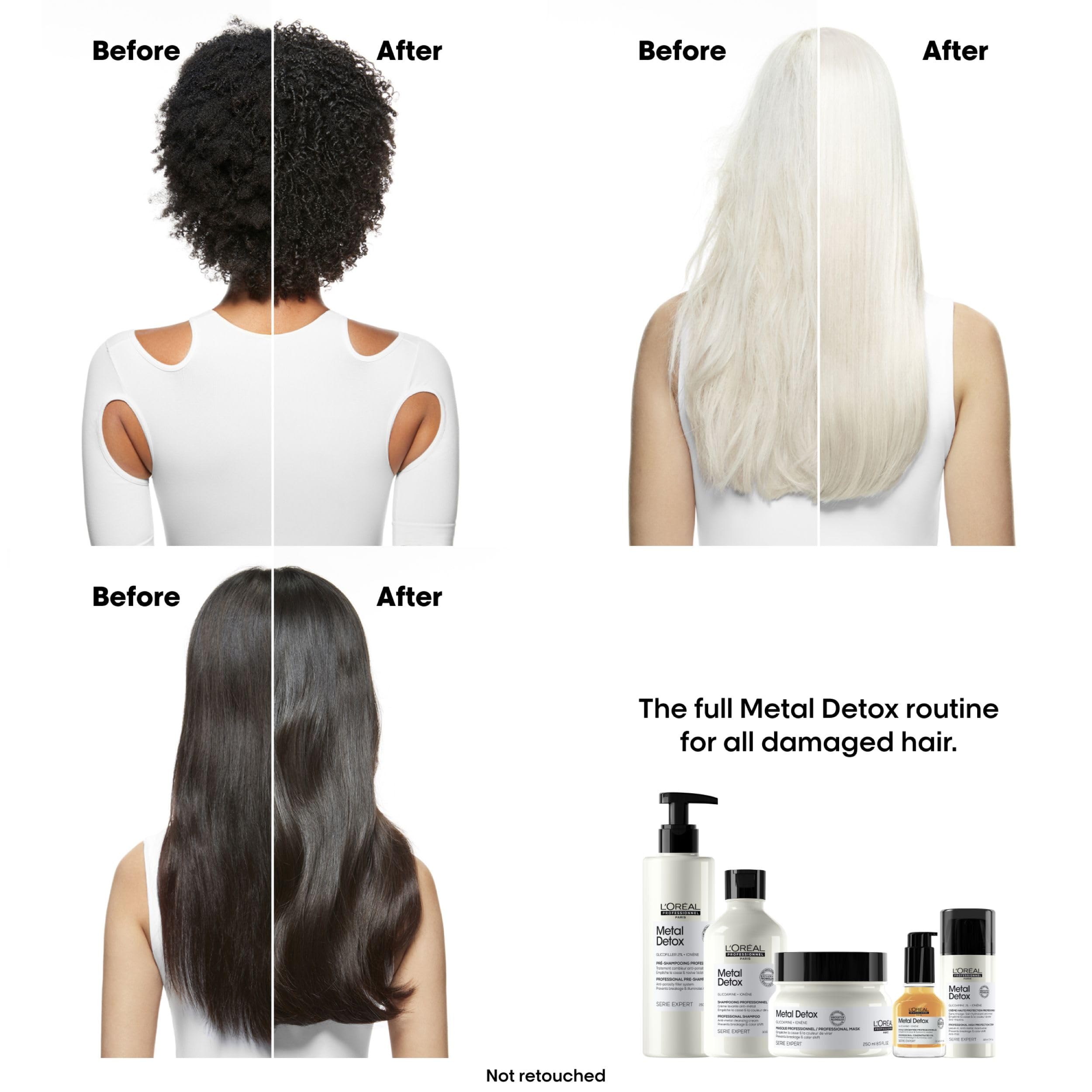 L'Or'eal Professionnel Metal Detox Hair Mask 250ml, Prevent Breakage & Colour Fade from Hard Water, Moisturising Conditioner Treatment for Smooth, Shiny Hair, Prevent Damaged Hair - New