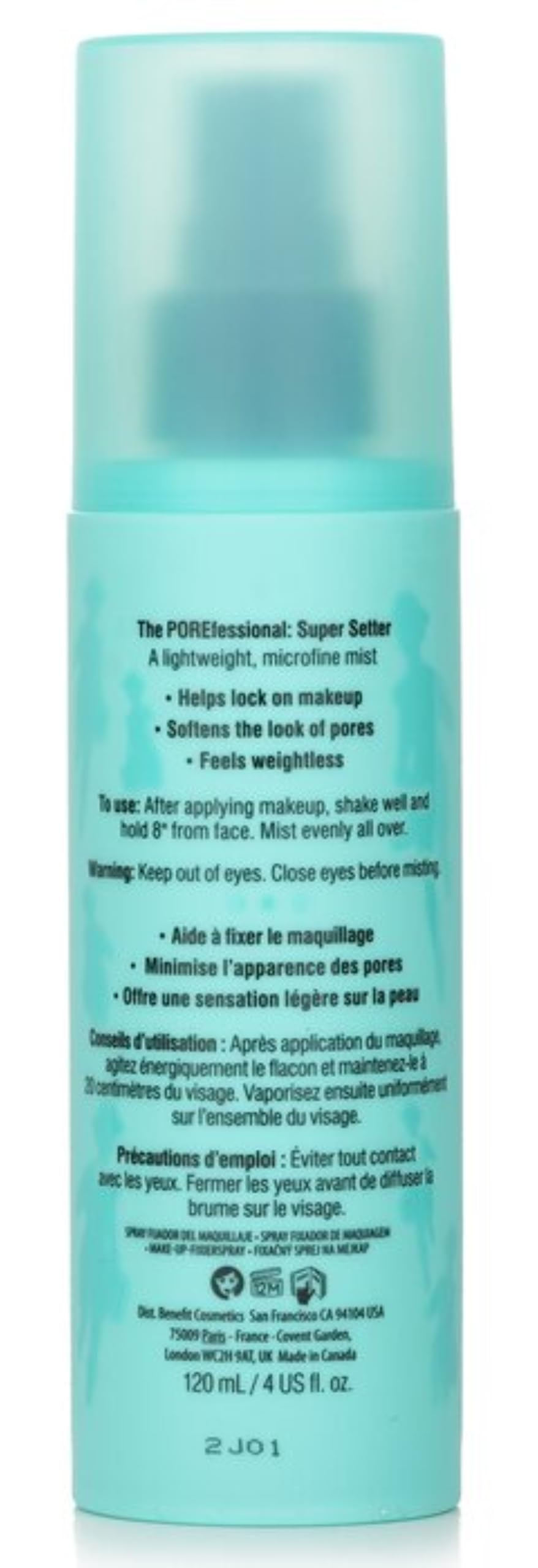 Benefit The POREfessional Super Setter Setting Spray - Long-Lasting Makeup Fix Mist 120ml - New