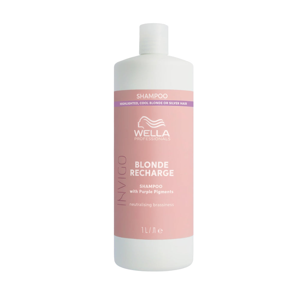 Wella Professionals INVIGO BLONDE RECHARGE Shampoo - Colour Protection Purple Shampoo for Blonde Hair - With Vitamin E - 1000ML - New