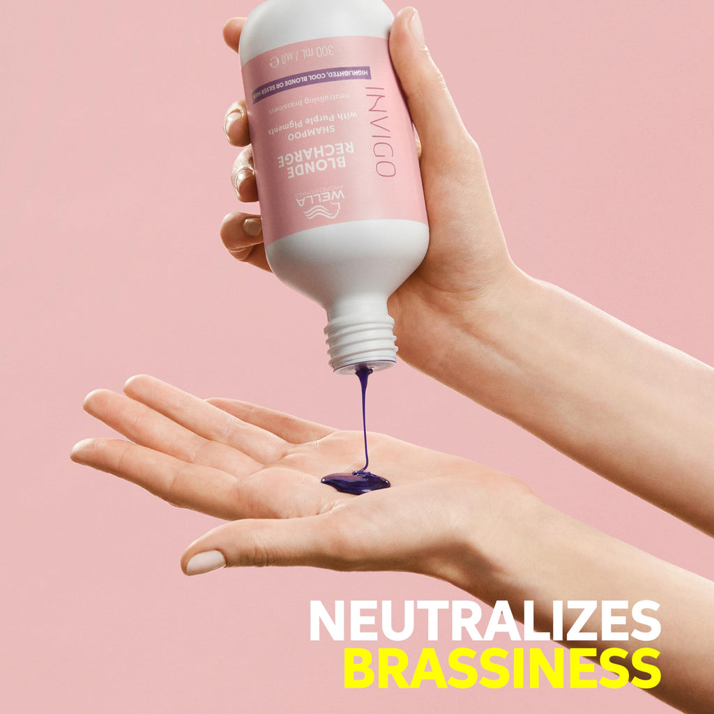 Wella Professionals INVIGO BLONDE RECHARGE Shampoo - Colour Protection Purple Shampoo for Blonde Hair - With Vitamin E - 1000ML - New