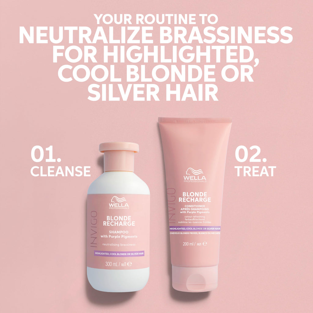 Wella Professionals INVIGO BLONDE RECHARGE Shampoo - Colour Protection Purple Shampoo for Blonde Hair - With Vitamin E - 1000ML - New