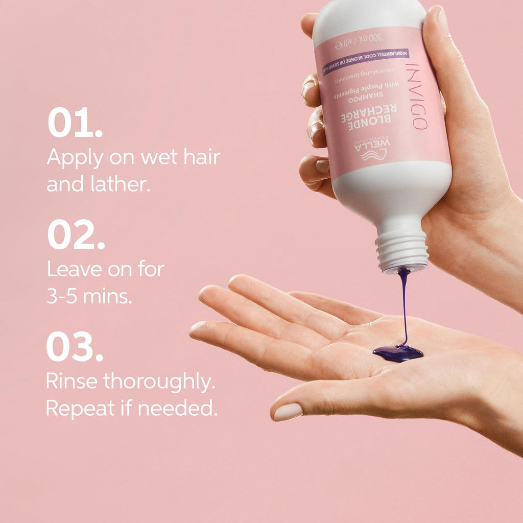Wella Professionals INVIGO BLONDE RECHARGE Shampoo - Colour Protection Purple Shampoo for Blonde Hair - With Vitamin E - 1000ML - New