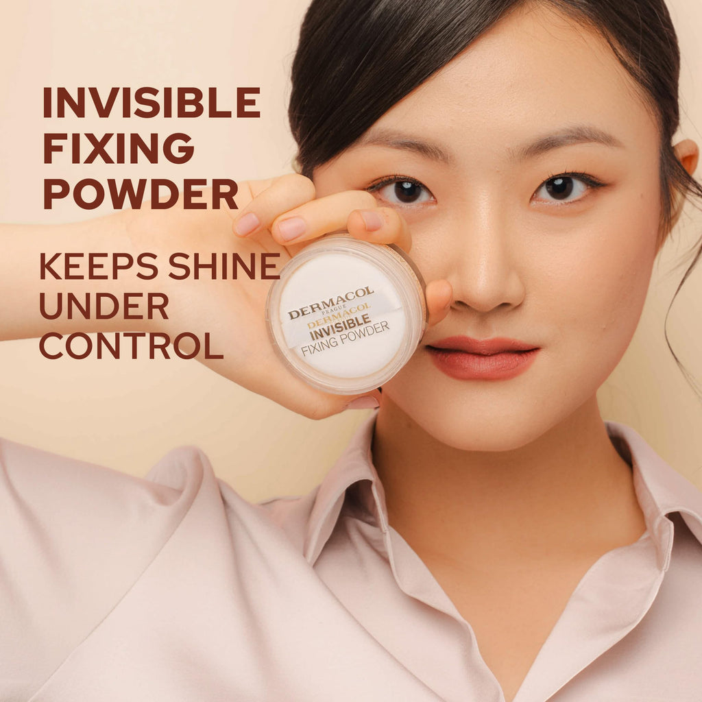 Dermacol Invisible Fixing Powder Natural 13.5g - Translucent Face Makeup Setting Powder - New