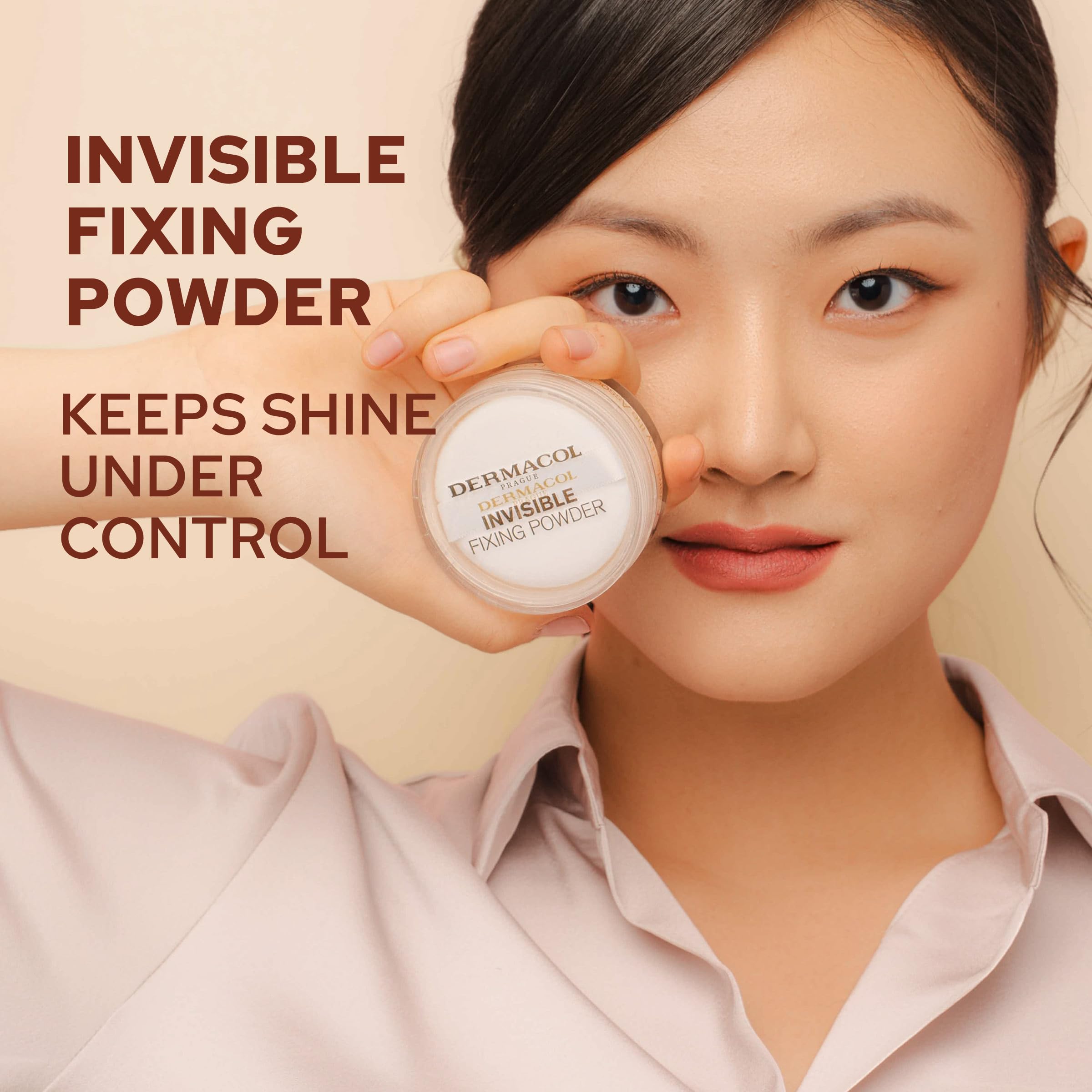 Dermacol Invisible Fixing Powder Natural 13.5g - Translucent Face Makeup Setting Powder - New