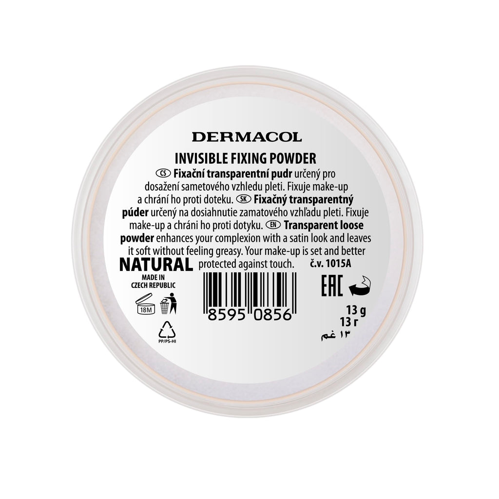 Dermacol Invisible Fixing Powder Natural 13.5g - Translucent Face Makeup Setting Powder - New