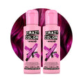 Crazy Color Vibrant Cyclamen Semi-Permanent Duo Hair Dye. Highly Pigmented Cerise Conditioning & Oil Nourishing Vegan Formula | No Bleach or Ammonia | 200ml - Damaged Box