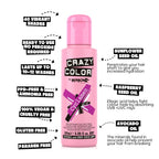 Crazy Color Vibrant Cyclamen Semi-Permanent Duo Hair Dye. Highly Pigmented Cerise Conditioning & Oil Nourishing Vegan Formula | No Bleach or Ammonia | 200ml - Damaged Box