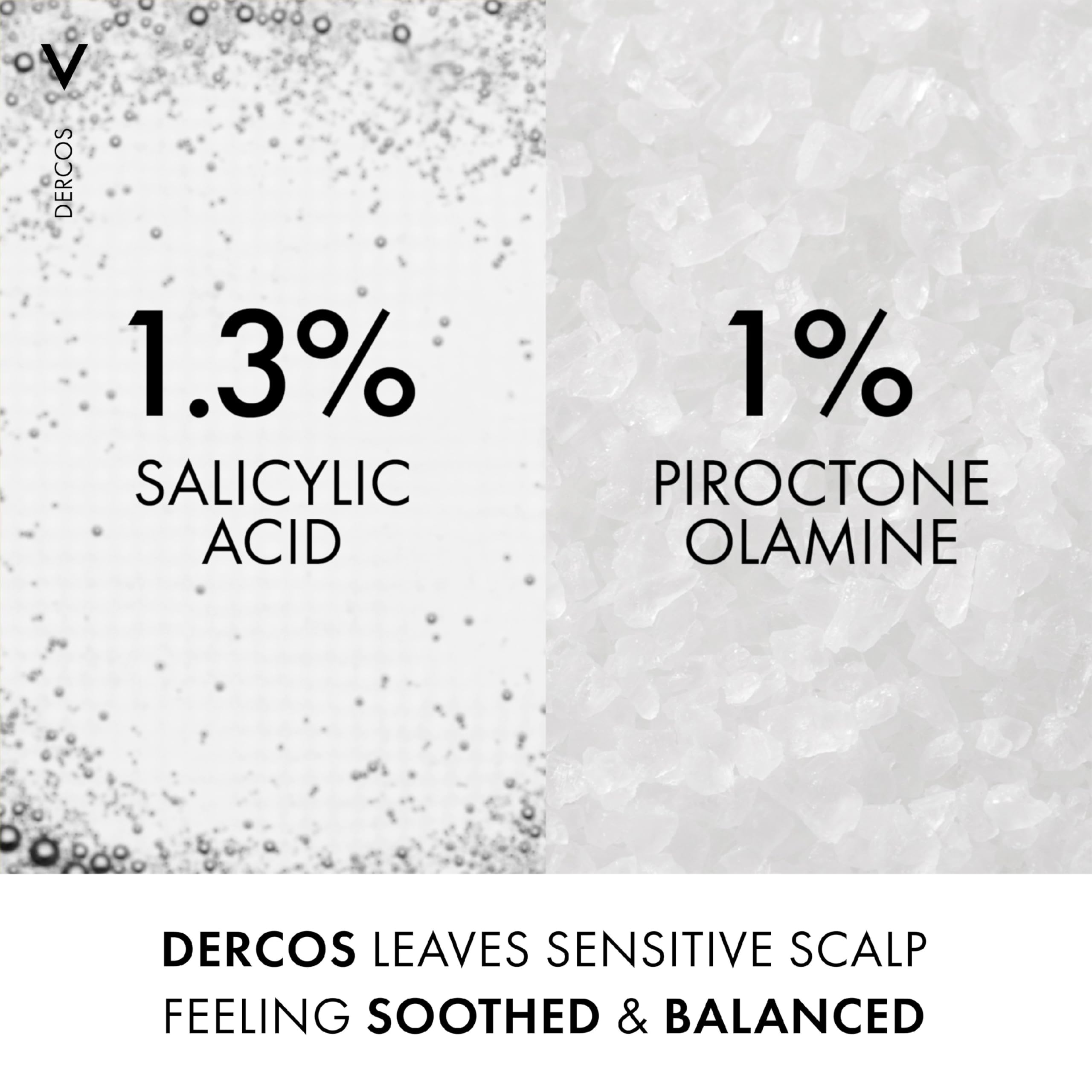 Vichy Dercos Anti-Dandruff Shampoo for Sensitive Scalp With Piroctone Olamine, Salicylic Acid, Bisabolol, Sulphate-Free Gentle Formula, Skin Health Alliance Approved, 200ml - New