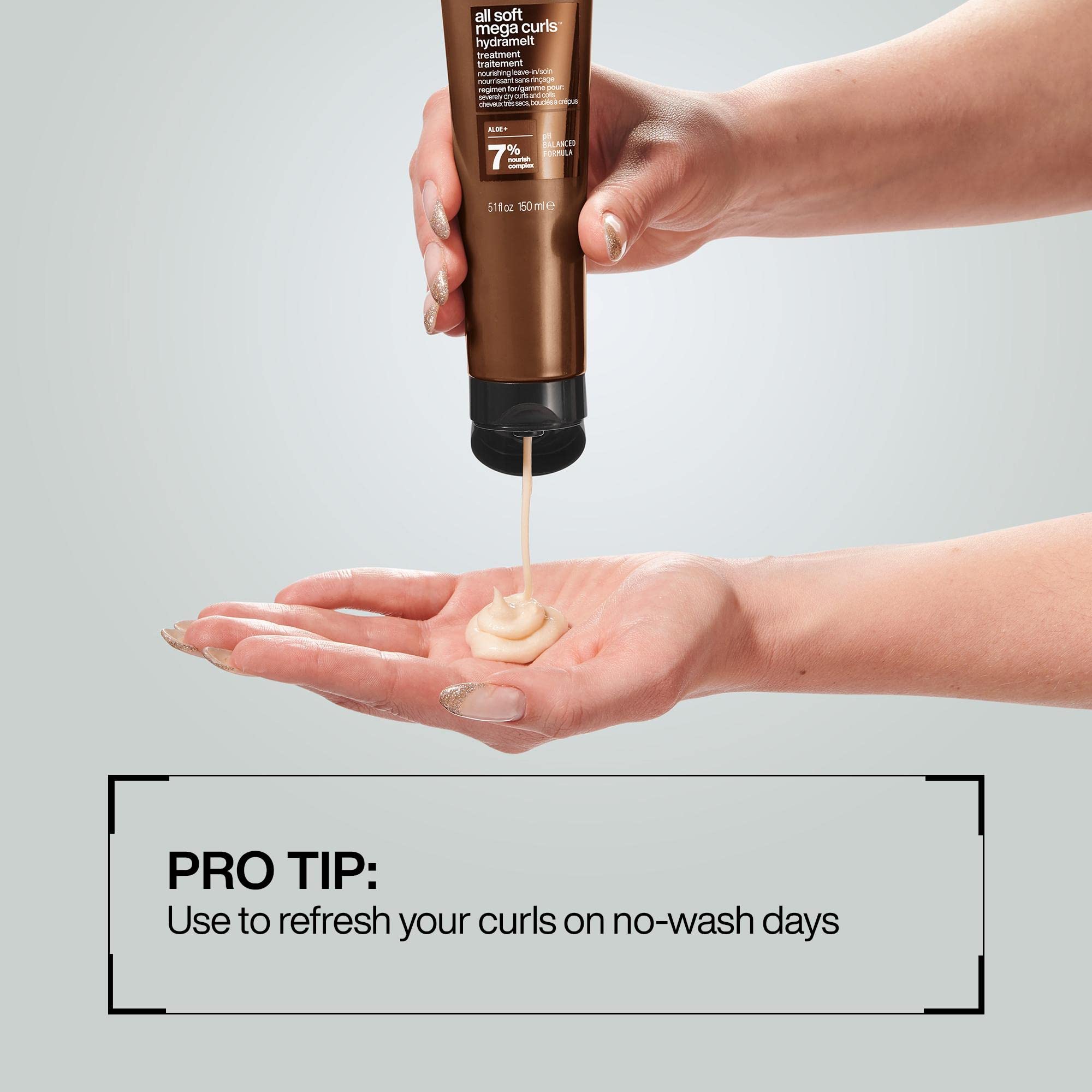 REDKEN All Soft Mega Curls, HydraMelt Leave-In Conditioner Treatment, For Dry Curly, Coily Hair, Nourishes and Adds Bounce, Shine and Definition, Vegan Formula, 150ml - Damaged Box