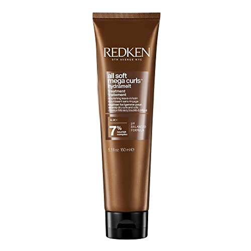 REDKEN All Soft Mega Curls, HydraMelt Leave-In Conditioner Treatment, For Dry Curly, Coily Hair, Nourishes and Adds Bounce, Shine and Definition, Vegan Formula, 150ml - Damaged Box