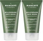 ManCave Willowbark Face Wash 125ml for Men, Cleanse and Detoxify with Willow bark Extract, Green Tea and Spinach Extract, Lathering Sulphate-Free Formula, Natural Formulation, Vegan Friendly - New