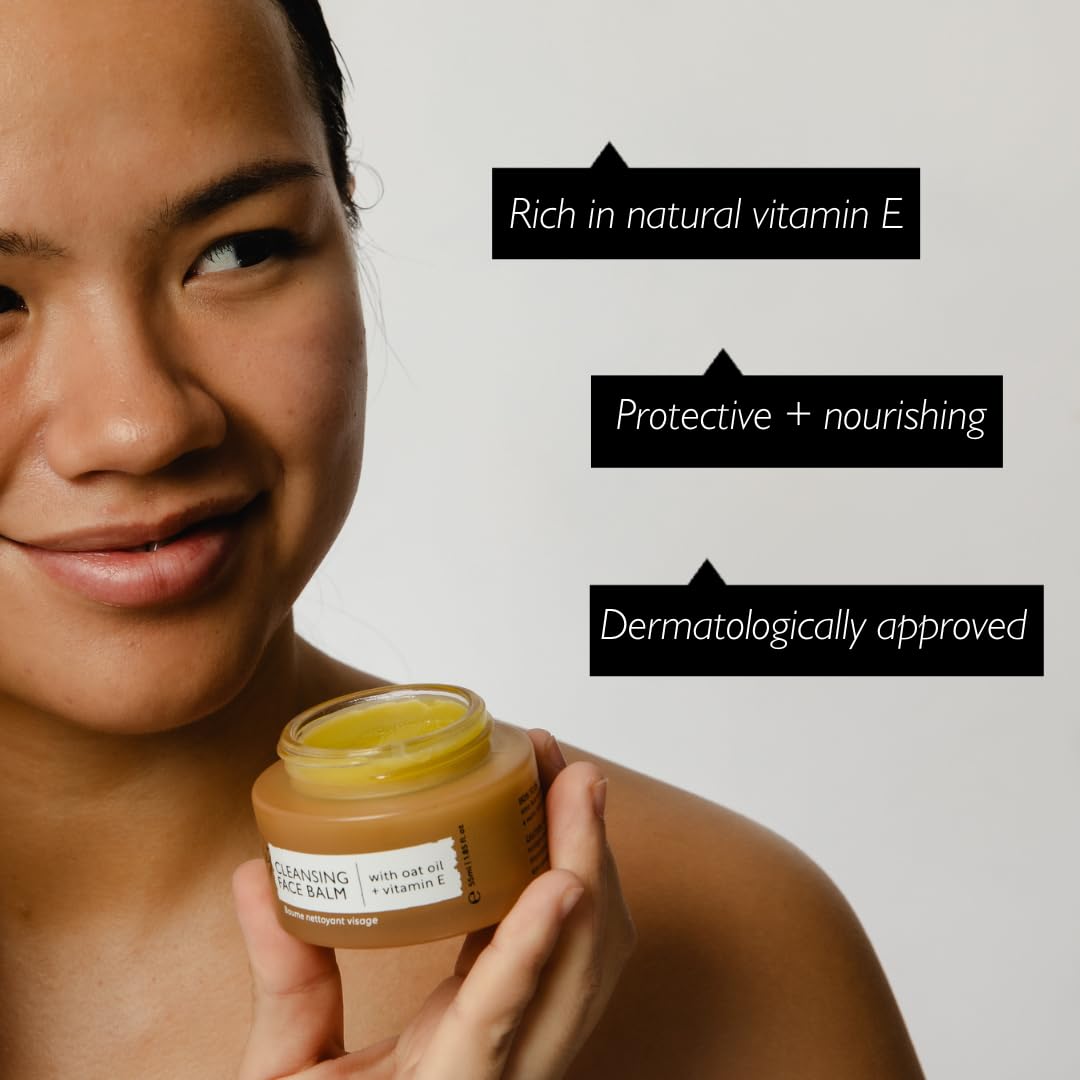 UpCircle Cleansing Face Balm with Apricot 55ml - Natural Cleanser To Remove Makeup, Including Waterproof Mascara + Clear Blackheads - Sea Buckthorn, Oat + Rosemary Oil - Vegan + Cruelty-Free - New