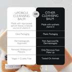UpCircle Cleansing Face Balm with Apricot 55ml - Natural Cleanser To Remove Makeup, Including Waterproof Mascara + Clear Blackheads - Sea Buckthorn, Oat + Rosemary Oil - Vegan + Cruelty-Free - New