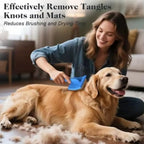 Professional Extra Long Pin Slicker Brush for Dogs & Cats - Firm Dematting & Deshedding Comb for Thick Coats - 25mm Curved Stainless-Steel Pins Grooming Tool for doodle, Poodle, Long Hair Pets - Damaged Box